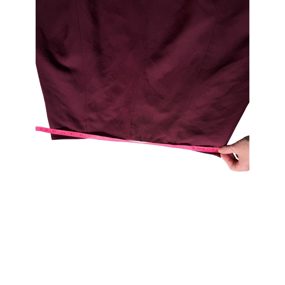 Rafaella Burgundy A-Line Midi Skirt Womens Size 16 Wine Red Lined Stretch‎ Seam - Picture 6 of 7
